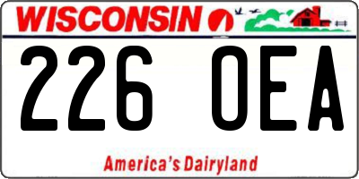 WI license plate 226OEA