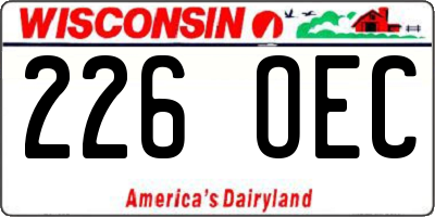 WI license plate 226OEC