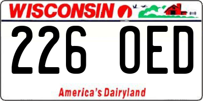 WI license plate 226OED