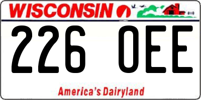 WI license plate 226OEE