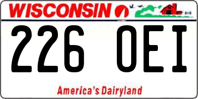 WI license plate 226OEI