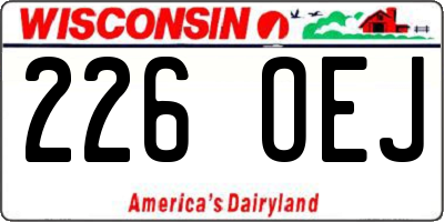 WI license plate 226OEJ