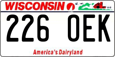 WI license plate 226OEK