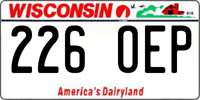 WI license plate 226OEP