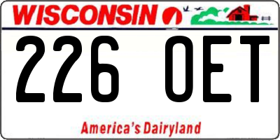 WI license plate 226OET