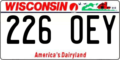 WI license plate 226OEY
