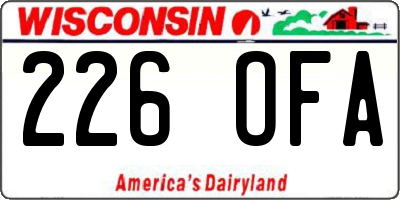 WI license plate 226OFA