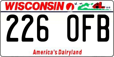 WI license plate 226OFB