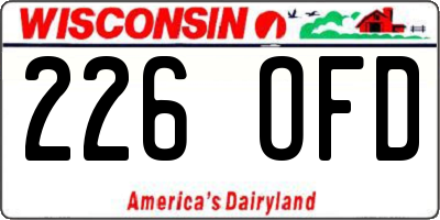 WI license plate 226OFD