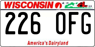WI license plate 226OFG