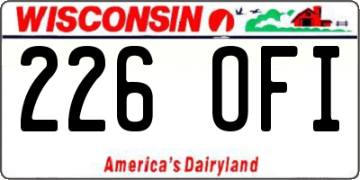 WI license plate 226OFI