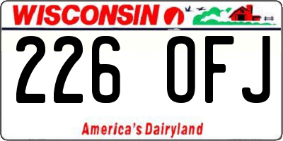 WI license plate 226OFJ