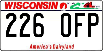 WI license plate 226OFP
