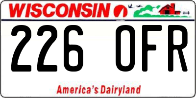 WI license plate 226OFR