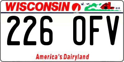 WI license plate 226OFV