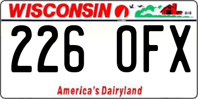 WI license plate 226OFX