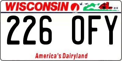 WI license plate 226OFY