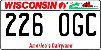 WI license plate 226OGC
