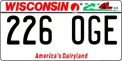 WI license plate 226OGE