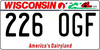 WI license plate 226OGF