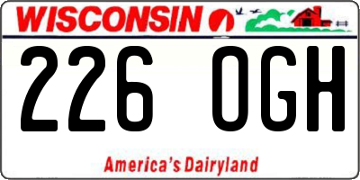 WI license plate 226OGH