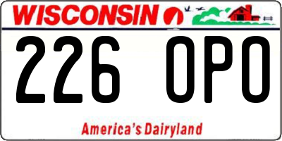 WI license plate 226OPO