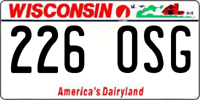 WI license plate 226OSG