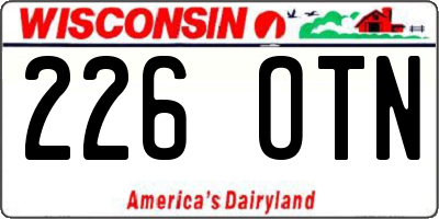 WI license plate 226OTN
