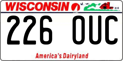 WI license plate 226OUC