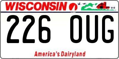 WI license plate 226OUG