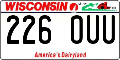 WI license plate 226OUU