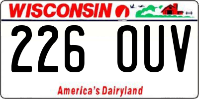 WI license plate 226OUV
