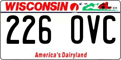 WI license plate 226OVC