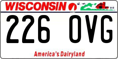 WI license plate 226OVG