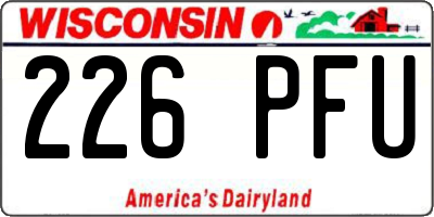 WI license plate 226PFU