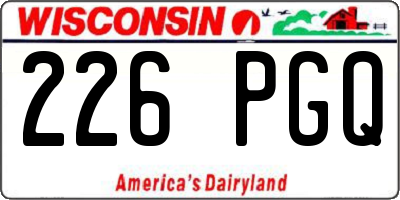 WI license plate 226PGQ