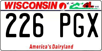 WI license plate 226PGX