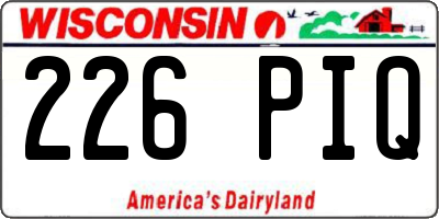 WI license plate 226PIQ