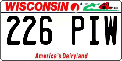 WI license plate 226PIW