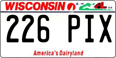 WI license plate 226PIX