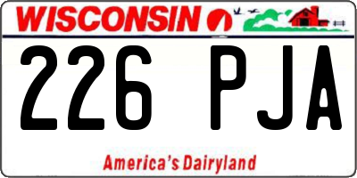 WI license plate 226PJA
