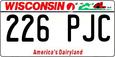 WI license plate 226PJC