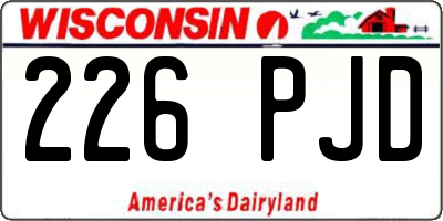 WI license plate 226PJD