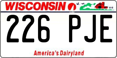 WI license plate 226PJE