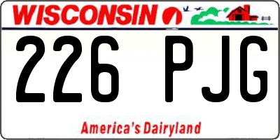 WI license plate 226PJG