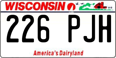 WI license plate 226PJH