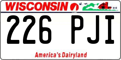 WI license plate 226PJI