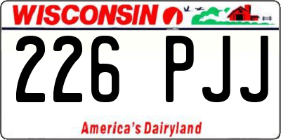 WI license plate 226PJJ