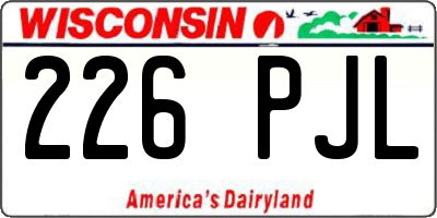WI license plate 226PJL