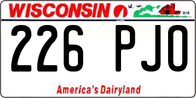 WI license plate 226PJO